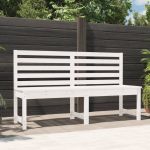 Bancă de grădină, alb, 157,5 cm, lemn masiv de pin GartenMobel Dekor