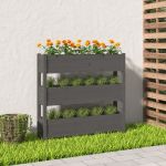Jardinieră, gri, 112x25x104,5 cm, lemn masiv de pin GartenMobel Dekor