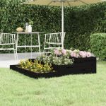 Jardinieră, negru, 107x107x27 cm, lemn masiv de pin GartenMobel Dekor