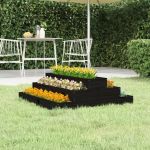 Jardinieră, negru, 80x80x27 cm, lemn masiv de pin GartenMobel Dekor