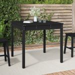 Măsuță de grădină, negru, 82,5x82,5x76 cm, lemn masiv de pin GartenMobel Dekor