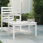 Măsuță de grădină, alb, 82,5x50,5x45 cm, lemn masiv de pin GartenMobel Dekor