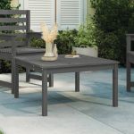 Măsuță de grădină, gri, 82,5x82,5x45 cm, lemn masiv de pin GartenMobel Dekor