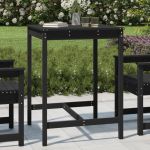 Măsuță de grădină, negru, 82,5x82,5x110 cm, lemn masiv de pin GartenMobel Dekor