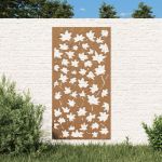 Decor de perete 105x55 cm design frunze arțar oțel Corten GartenMobel Dekor