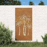 Decor de perete de grădină 105x55 cm design palmier oțel corten GartenMobel Dekor