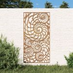 Decor perete de grădină 105x55 cm design scoici oțel Corten GartenMobel Dekor