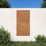 Decor perete de grădină 105x55 cm design soare oțel Corten GartenMobel Dekor