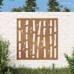 Decor perete de grădină 55x55 cm design bambus oțel Corten GartenMobel Dekor