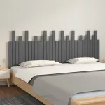 Tăblie de pat pentru perete, gri, 204x3x80 cm, lemn masiv pin GartenMobel Dekor