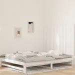 Tăblie de pat pentru perete, alb, 127,5x3x90 cm, lemn masiv pin GartenMobel Dekor