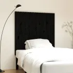 Tăblie de pat pentru perete, negru, 108x3x110 cm lemn masiv pin GartenMobel Dekor