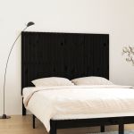 Tăblie de pat pentru perete, negru, 166x3x110 cm lemn masiv pin GartenMobel Dekor