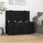 Cutie de depozitare, negru, 91x40,5x42 cm, lemn masiv de pin GartenMobel Dekor