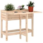 Jardinieră de grădină cu blat pliabil, lemn masiv pin GartenMobel Dekor