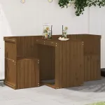 Set de balcon cu 2 locuri, maro miere, lemn masiv de pin GartenMobel Dekor