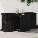 Set de balcon cu 2 locuri, negru, lemn masiv de pin GartenMobel Dekor