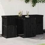 Set de balcon cu 2 locuri, negru, lemn masiv de pin GartenMobel Dekor