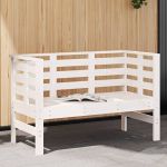 Bancă de grădină, alb, 111,5x53x71 cm, lemn masiv de pin GartenMobel Dekor