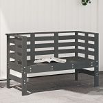 Bancă de grădină, gri, 111,5x53x71 cm, lemn masiv de pin GartenMobel Dekor