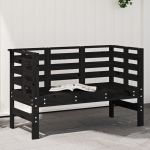 Bancă de grădină, negru, 111,5x53x71 cm, lemn masiv de pin GartenMobel Dekor