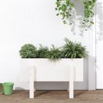 Jardinieră de grădină, alb, 62x30x38 cm, lemn masiv de pin GartenMobel Dekor