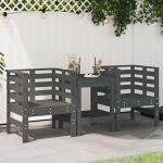 Scaune de grădină, 2 buc., gri, 61,5x53x71 cm, lemn masiv pin GartenMobel Dekor