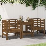 Scaune grădină, 2 buc., maro miere 61,5x53x71 cm lemn masiv pin GartenMobel Dekor