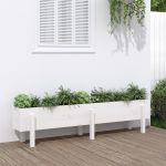 Strat înălțat de grădină, alb, 160x30x38 cm, lemn masiv de pin GartenMobel Dekor