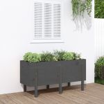 Strat înălțat de grădină, gri, 121x50x57 cm, lemn masiv de pin GartenMobel Dekor