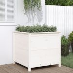 Jardinieră de grădină, alb, 82,5x82,5x78 cm, lemn masiv de pin GartenMobel Dekor
