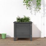 Jardinieră de grădină, gri, 40x40x39 cm, lemn masiv pin GartenMobel Dekor