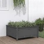 Jardinieră de grădină, gri, 82,5x82,5x39 cm, lemn masiv pin GartenMobel Dekor