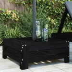 Mască pentru suport de umbrelă, negru, lemn masiv de pin GartenMobel Dekor