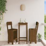 Taburete bar 2 buc. maro miere 40x48,5x115,5 cm lemn masiv pin GartenMobel Dekor