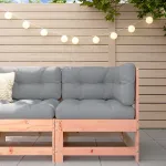 Canapea colțar cu perne, lemn masiv douglas GartenMobel Dekor