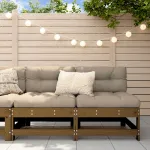 Canapele de mijloc pentru grădină, 2 buc., maro miere GartenMobel Dekor