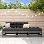 Set mobilier de grădină, 3 piese, gri, lemn masiv de pin GartenMobel Dekor