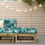 Taburet de grădină cu pernă, lemn de pin tratat GartenMobel Dekor