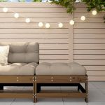 Taburet de grădină cu pernă, maro miere, lemn masiv de pin GartenMobel Dekor