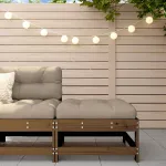 Taburet de grădină cu pernă, maro miere, lemn masiv de pin GartenMobel Dekor