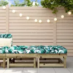 Taburete de grădină cu perne, 2 buc., lemn de pin tratat GartenMobel Dekor