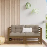 Canapele colțar grădină , 2 buc., maro miere, lemn masiv de pin GartenMobel Dekor
