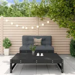 Set mobilier relaxare grădină, 2 piese, negru, lemn masiv pin GartenMobel Dekor