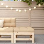 Taburet de grădină cu pernă, lemn masiv de pin GartenMobel Dekor