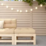 Taburet de grădină cu pernă, lemn masiv de pin GartenMobel Dekor