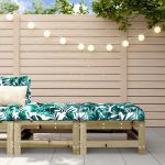 Taburete de grădină cu perne, 2 buc., lemn de pin tratat GartenMobel Dekor