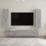Dulapuri TV montat pe perete, 2 buc., gri sonoma 30,5x30x110 cm GartenMobel Dekor