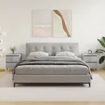 Noptiere, 2 buc., gri beton, 40x35x50 cm, lemn compozit GartenMobel Dekor