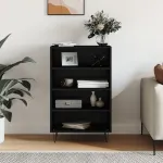 Dulap înalt, negru, 57x35x90 cm, lemn compozit GartenMobel Dekor